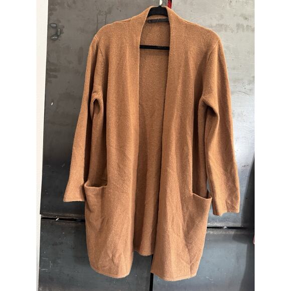 Jenni Kayne Cashmere Sweater Coat Cinnamon Brown Women’s Medium M Long Cardigan - Picture 1 of 11
